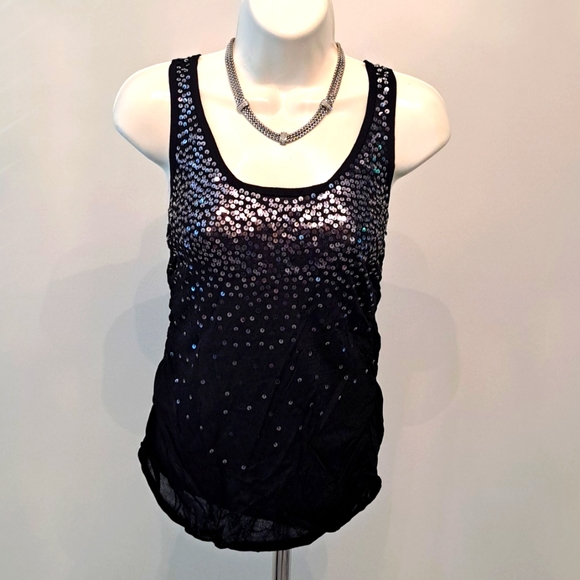 bebe Tops - bebe Black Sequin Top